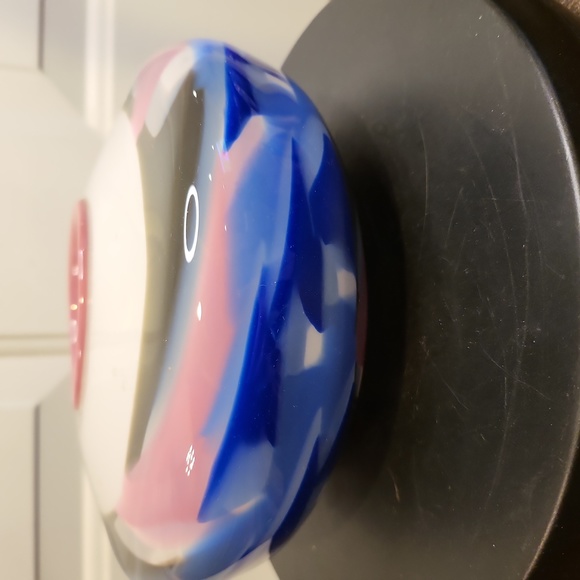 Jody Fine Signed Hand Blown Multicolor Glass Marble Bowl Rare Retired 7.5" - Picture 7 of 9